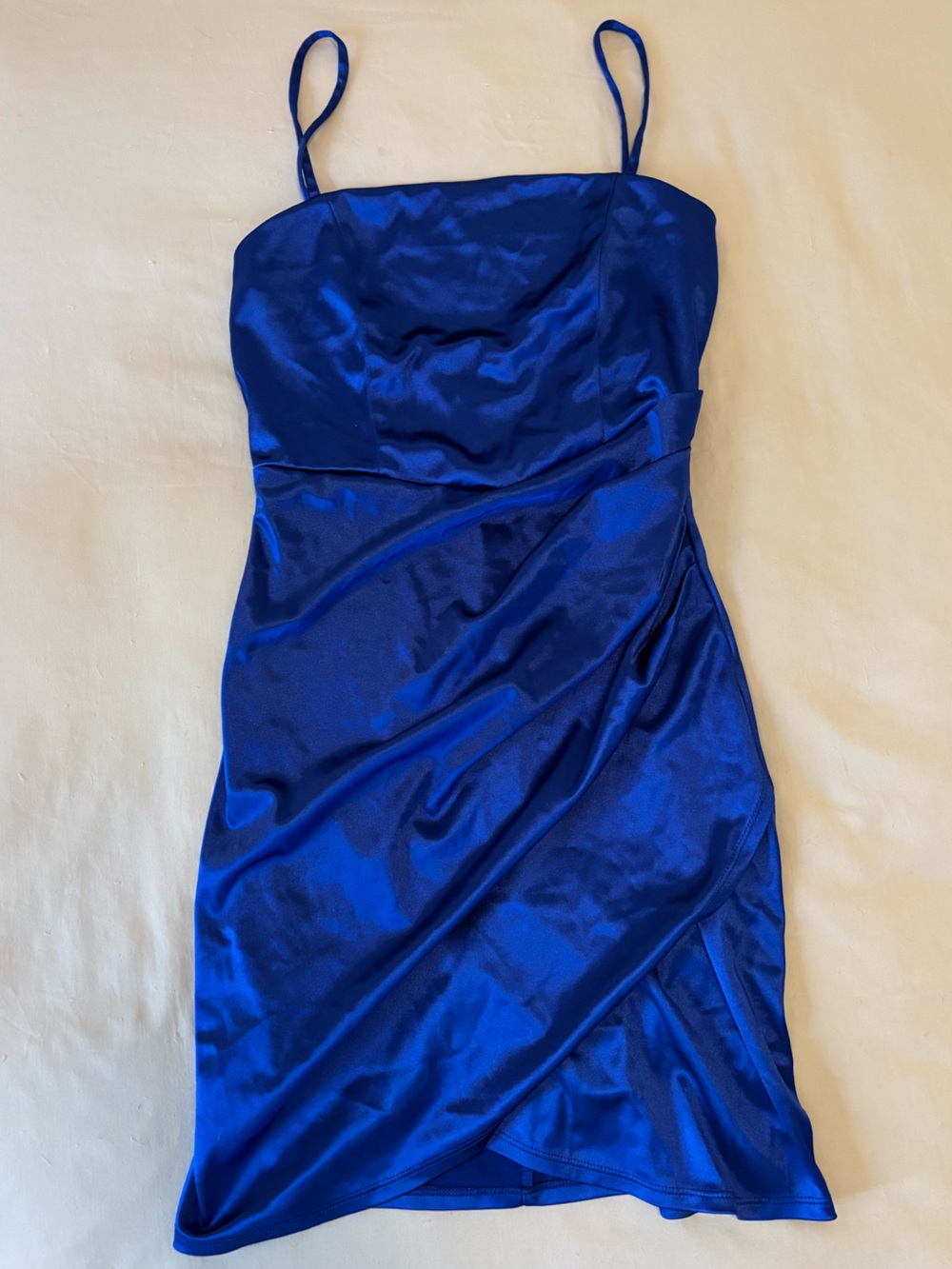 Emerald Sundae Satin Mini Skirt in Royal Blue